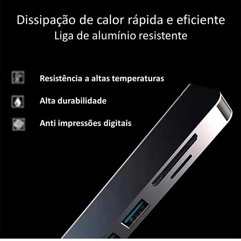 Hub USB-C 6 em 1 com HDMI 4K para Mac e Notebooks
