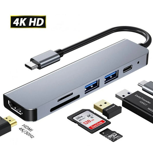 Hub USB-C 6 em 1 com HDMI 4K para Mac e Notebooks