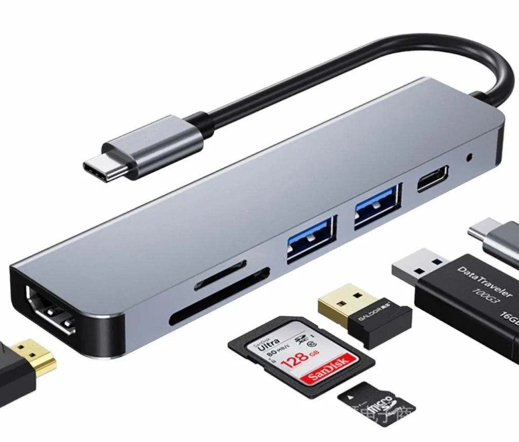 Hub USB-C 6 em 1 com HDMI 4K para Mac e Notebooks