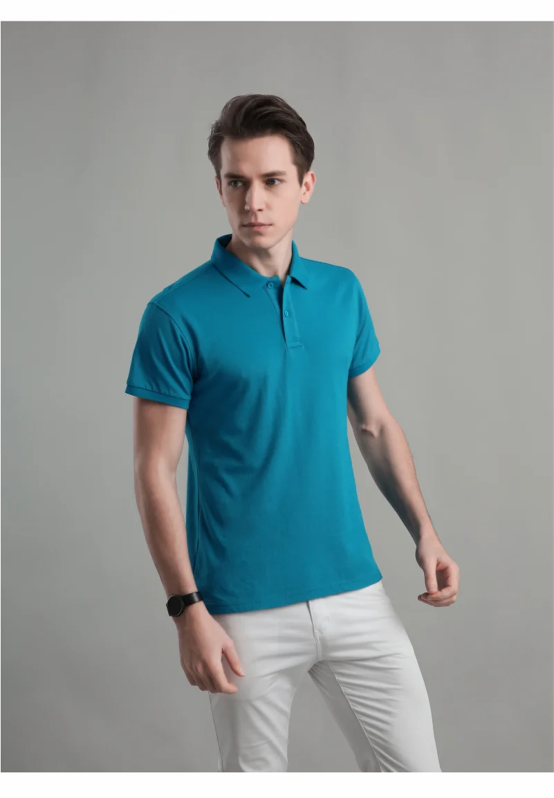 Camisa Polo Masculina Bordada | Estilo Business Casual Respirável