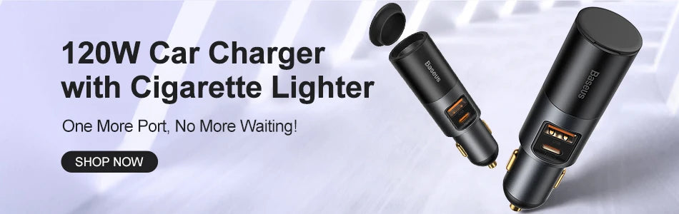 Carregador Veicular Baseus 30W com Carregamento Rápido QC4.0 e USB-C