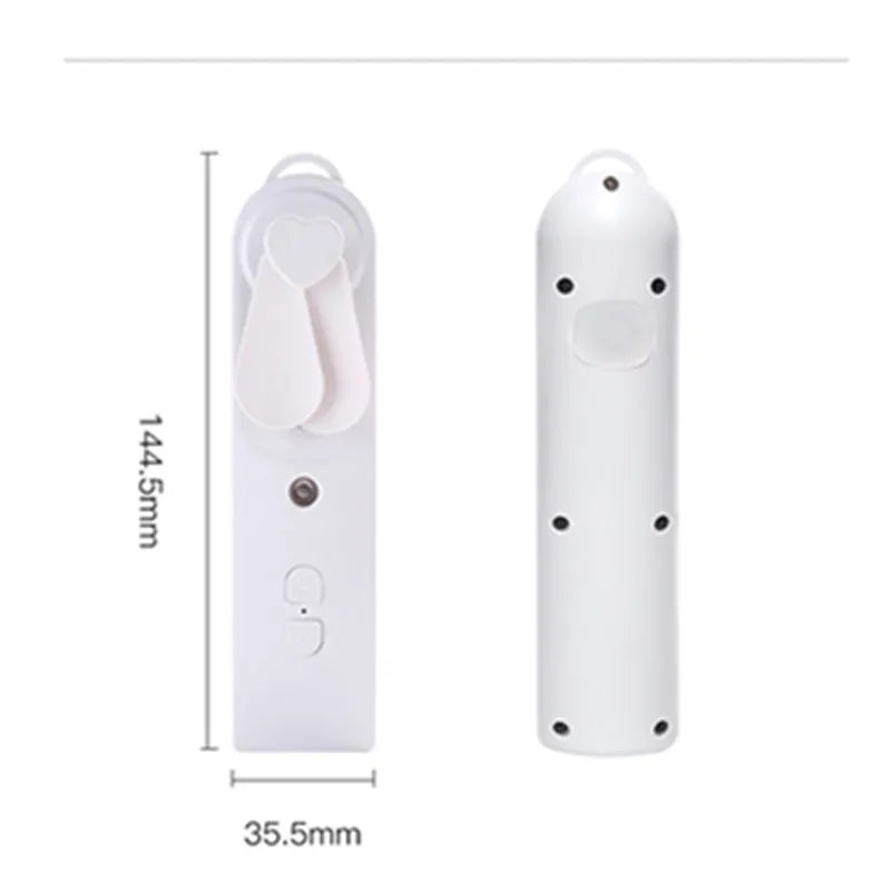 Mini Ventilador USB com Umidificador e Difusor Nano Spray 500mAh
