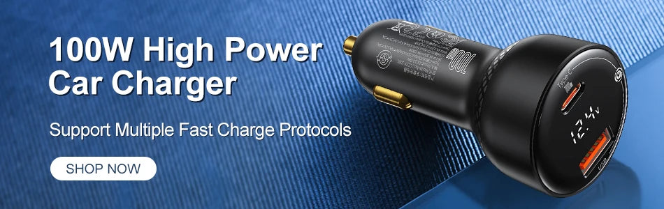 Carregador Veicular Baseus 30W com Carregamento Rápido QC4.0 e USB-C