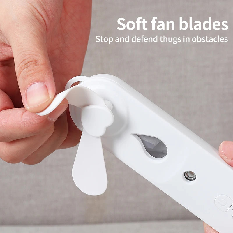 Mini Ventilador USB com Umidificador e Difusor Nano Spray 500mAh
