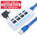 Hub USB 3.0 com 7 Portas e Switch Individual por Porta