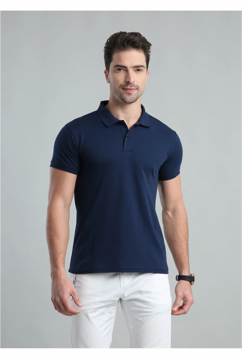 Camisa Polo Masculina Bordada | Estilo Business Casual Respirável