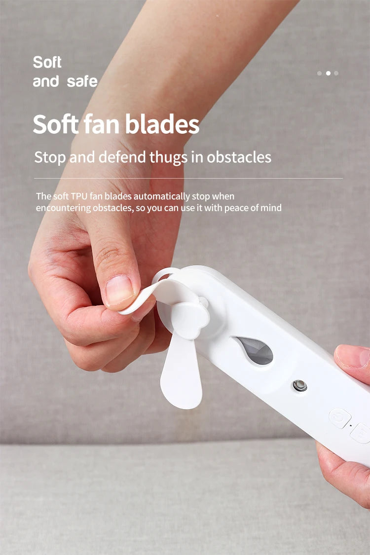 Mini Ventilador USB com Umidificador e Difusor Nano Spray 500mAh