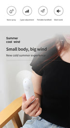 Mini Ventilador USB com Umidificador e Difusor Nano Spray 500mAh