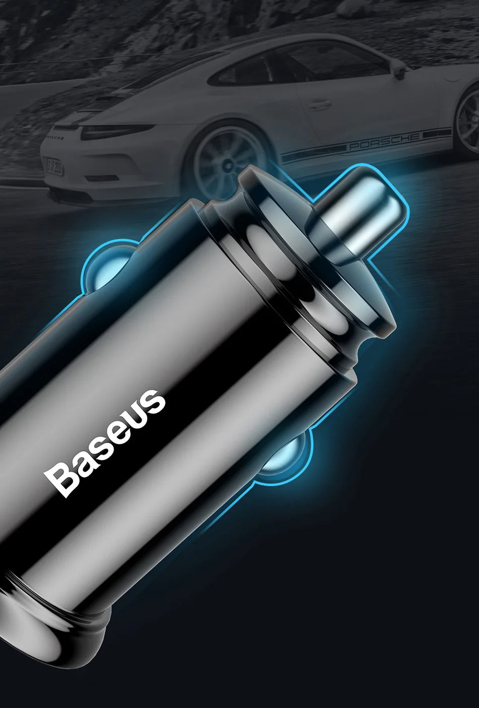 Carregador Veicular Baseus 30W com Carregamento Rápido QC4.0 e USB-C
