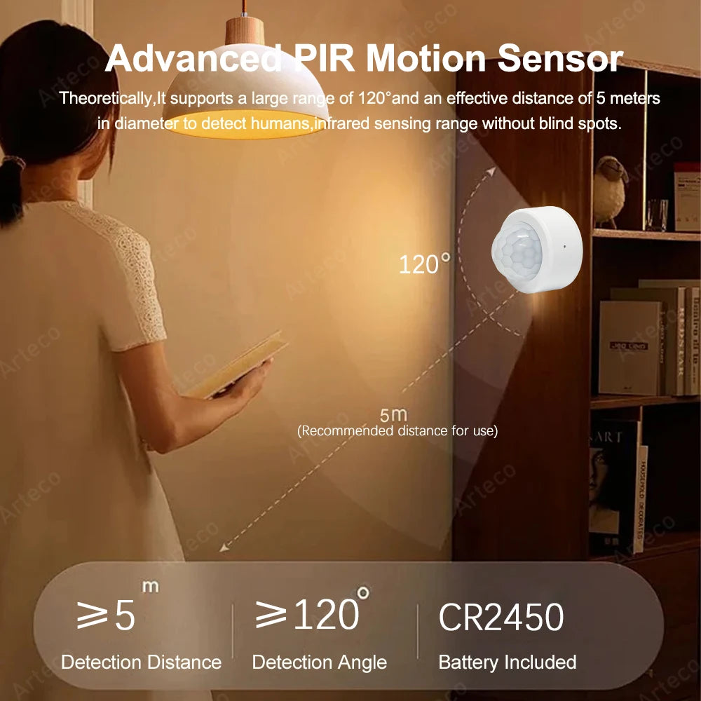 Sensor de Movimento PIR Inteligente ZigBee 3.0