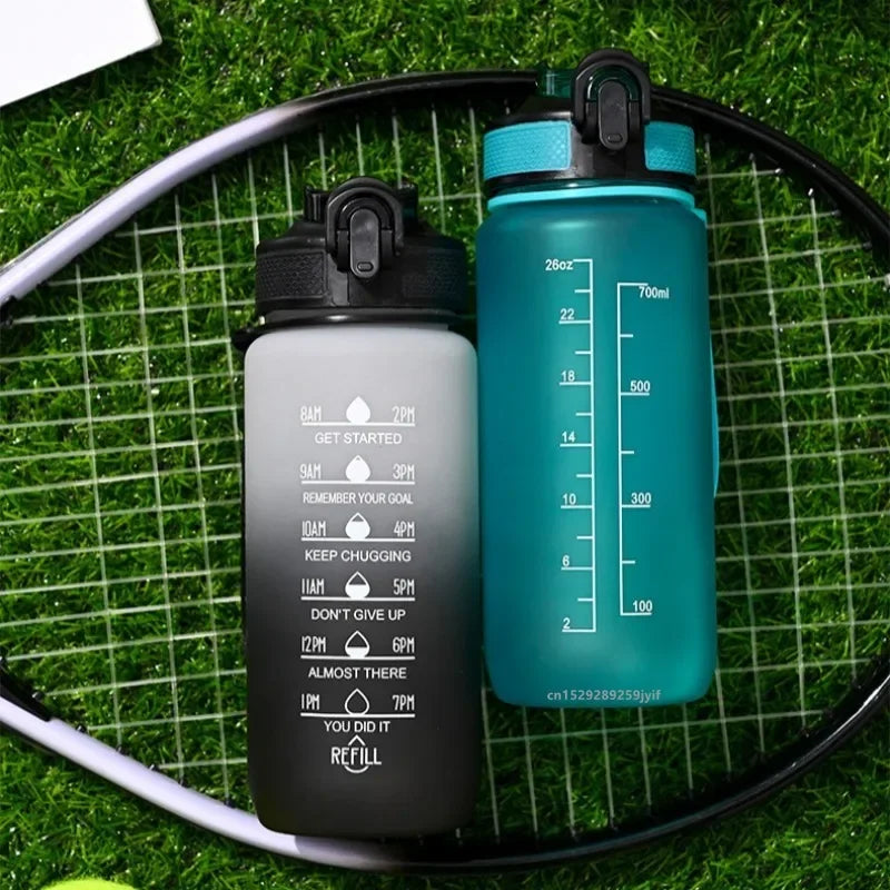 Garrafa de Água Motivacional 700ml com Canudo | Esportes e Atividades ao Ar Livre