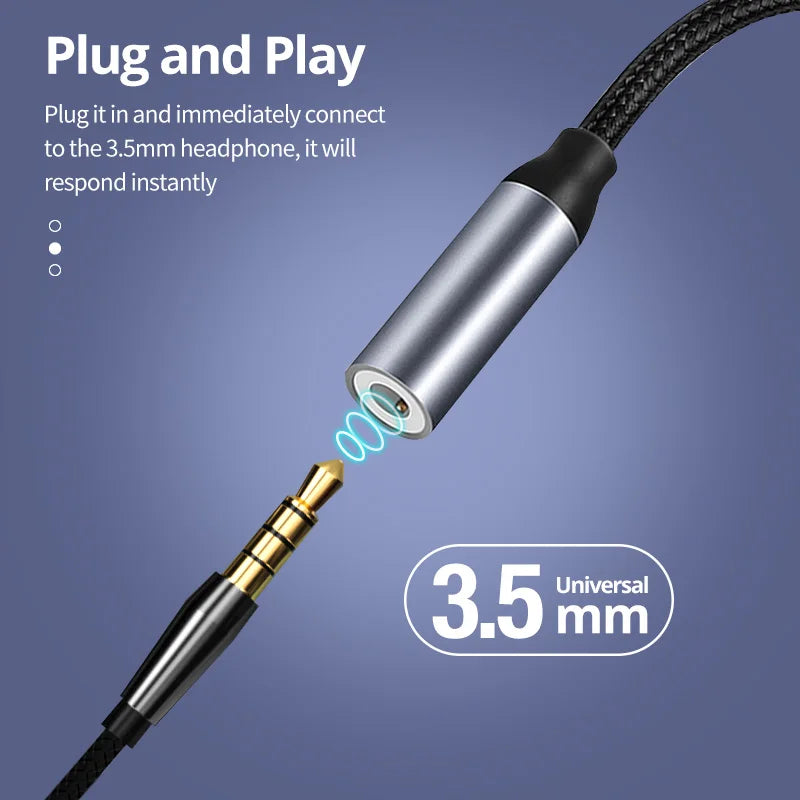 Cabo Adaptador USB-C para P2 3,5mm | Áudio para Fone de Ouvido