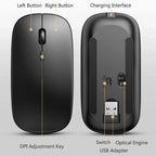 Mouse Gamer Bluetooth + 2.4GHz Modo Duplo Recarregável