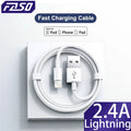 Cabo Carregador USB para iPhone com Carregamento Rápido 2.4A | 1m, 2m ou 3m