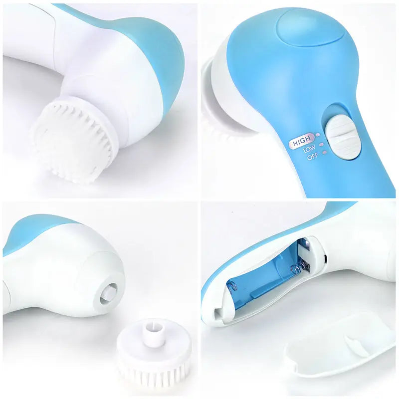 Kit Limpeza Facial 5 em 1 — Escova + Massageador + Remove Cravos
