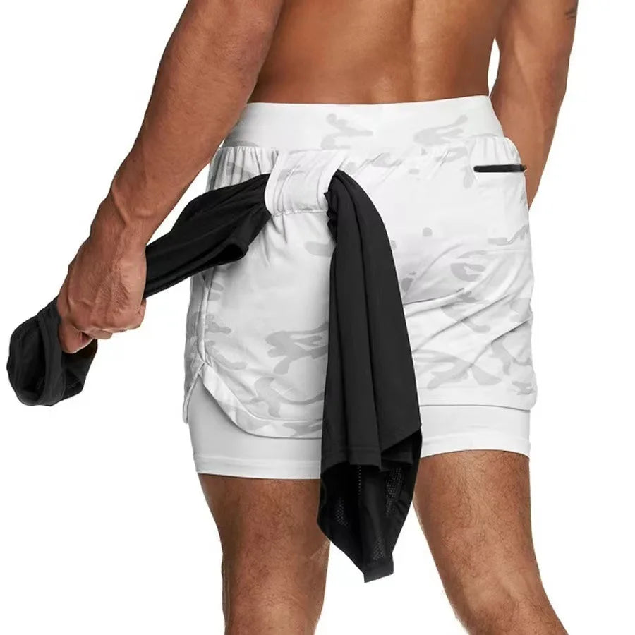 Short Esportivo Masculino 2 em 1 | Secagem Rápida para Corrida e Academia