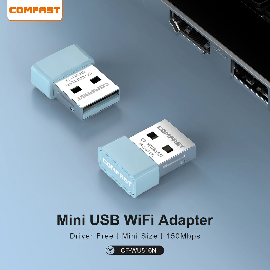 Adaptador USB Wi-Fi 6 COMFAST Mini Sem Driver 600Mbps