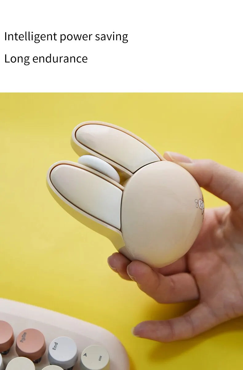 Mouse Sem Fio Silencioso MOFII Design Coelho Fofo 1200 DPI