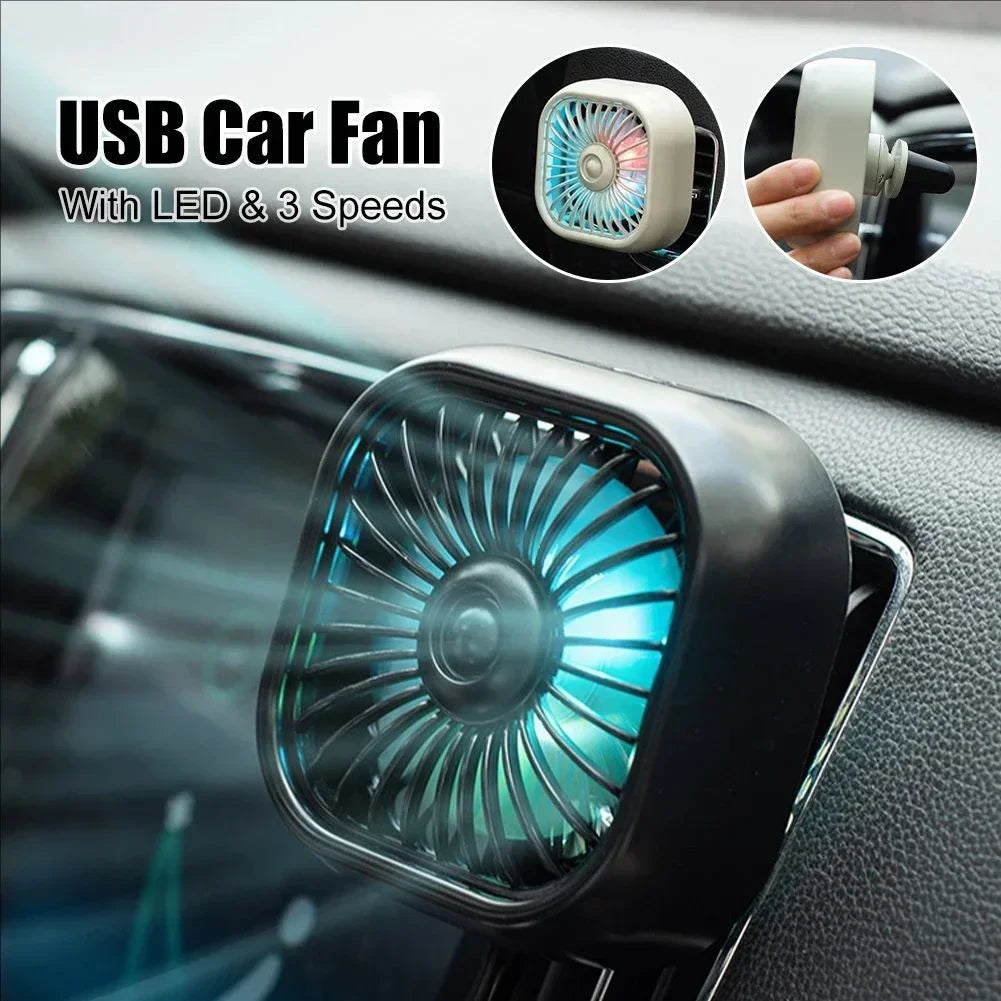 Mini Ventilador USB para Carro | Resfriamento Rápido e Silencioso
