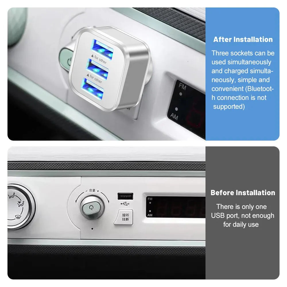 Adaptador USB 3 em 1 com 3 Portas USB 2.0