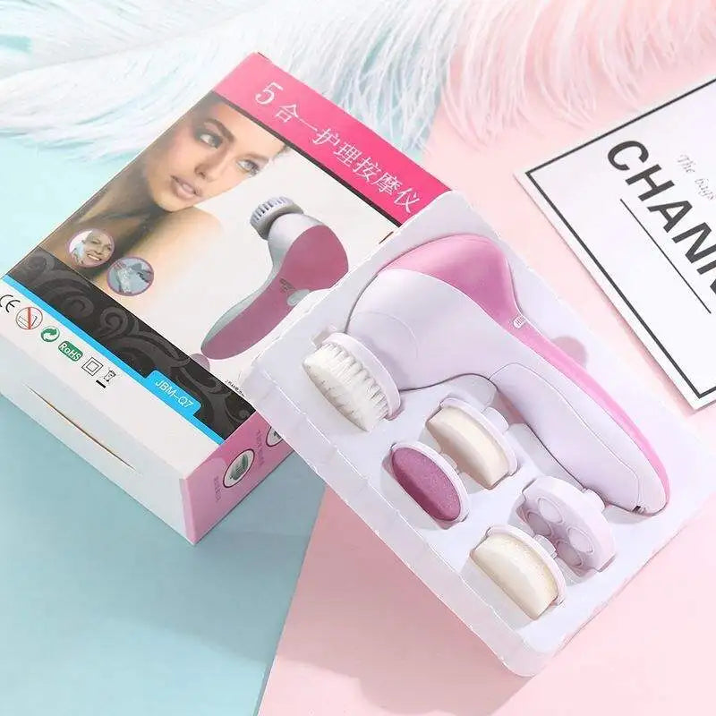 Kit Limpeza Facial 5 em 1 — Escova + Massageador + Remove Cravos