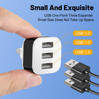 Adaptador USB 3 em 1 com 3 Portas USB 2.0