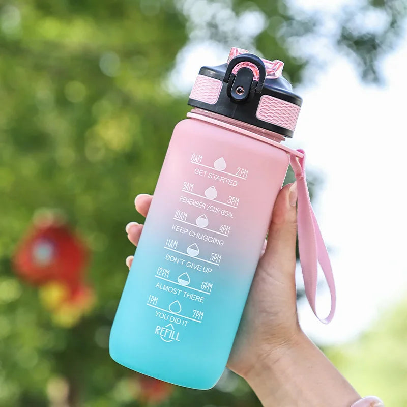 Garrafa de Água Motivacional 700ml com Canudo | Esportes e Atividades ao Ar Livre