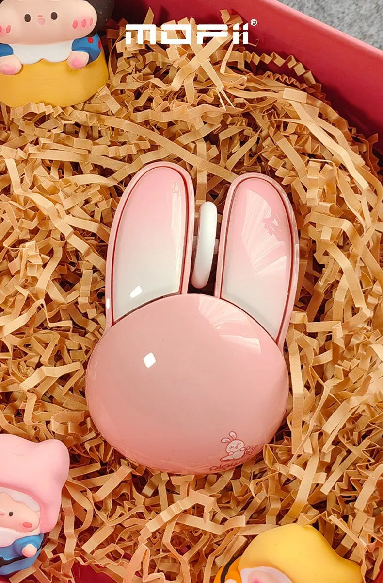 Mouse Sem Fio Silencioso MOFII Design Coelho Fofo 1200 DPI