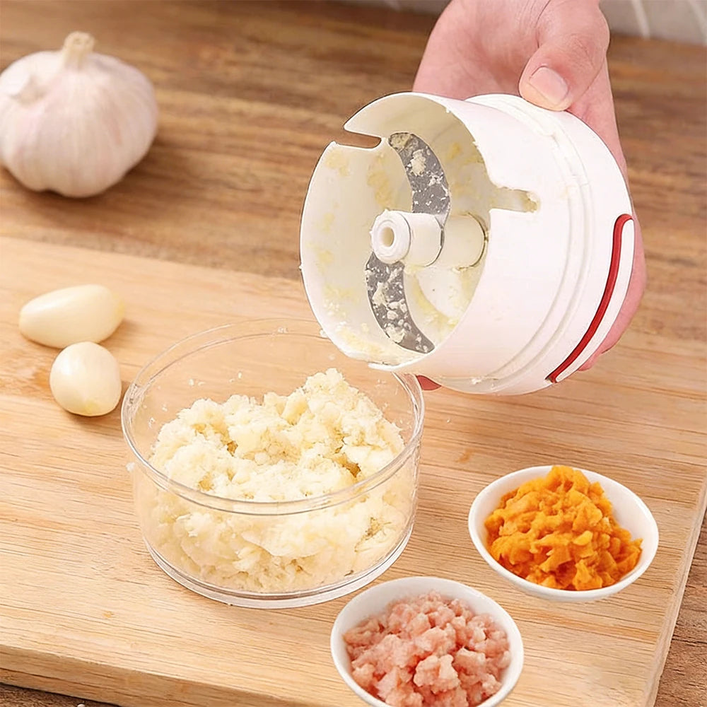 Processador de Alimentos Manual Portátil | Picar, Triturar e Misturar