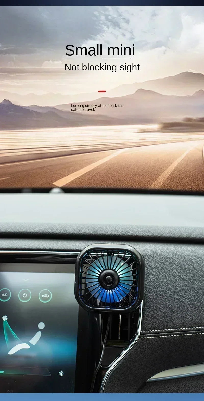 Mini Ventilador USB para Carro | Resfriamento Rápido e Silencioso