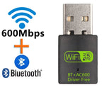 Adaptador USB Wi-Fi + Bluetooth 2 em 1 600Mbps Dual Band