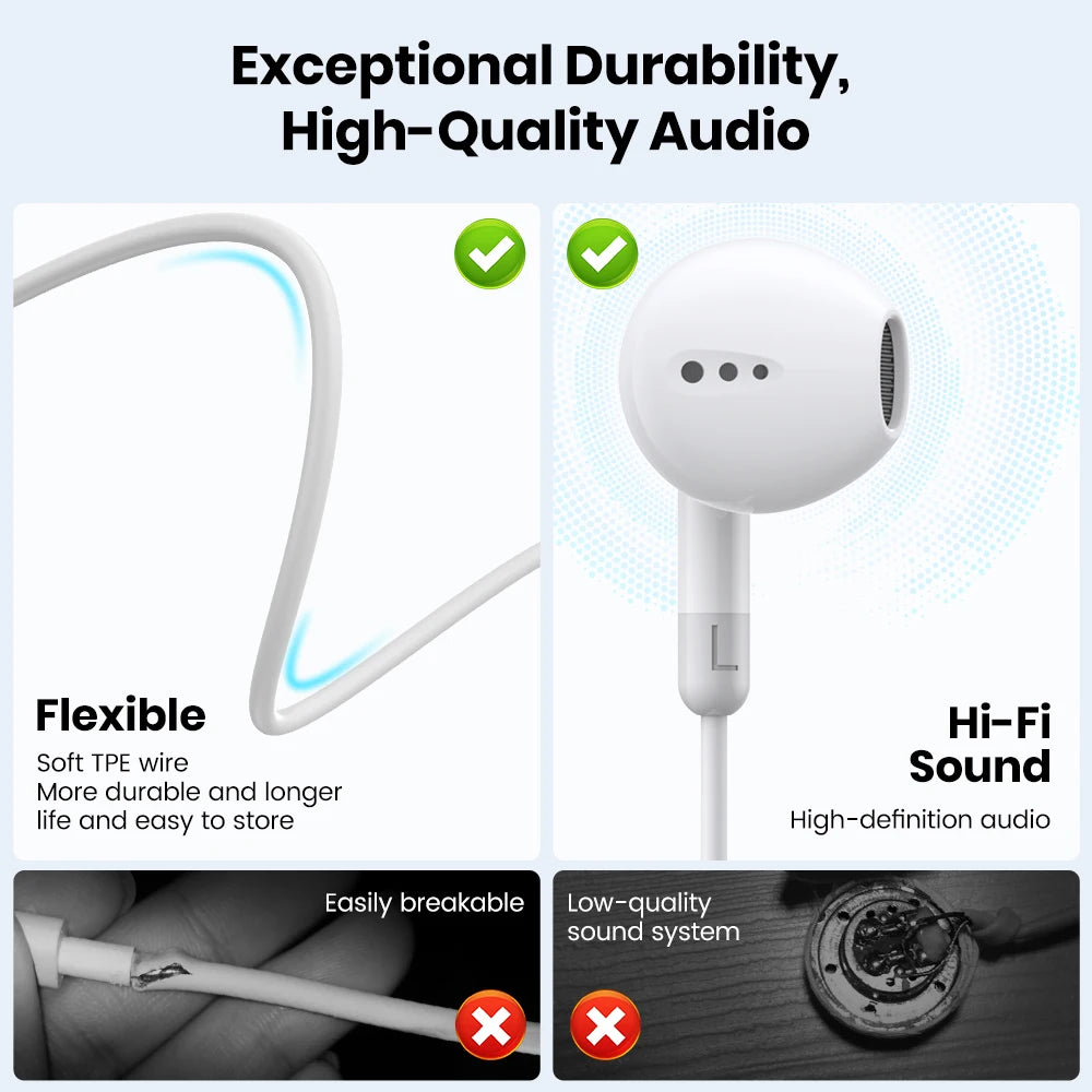 Fone de Ouvido com Fio 3,5mm Compatível com Xiaomi e Redmi