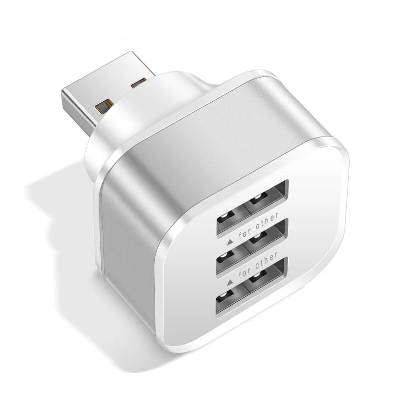 Adaptador USB 3 em 1 com 3 Portas USB 2.0