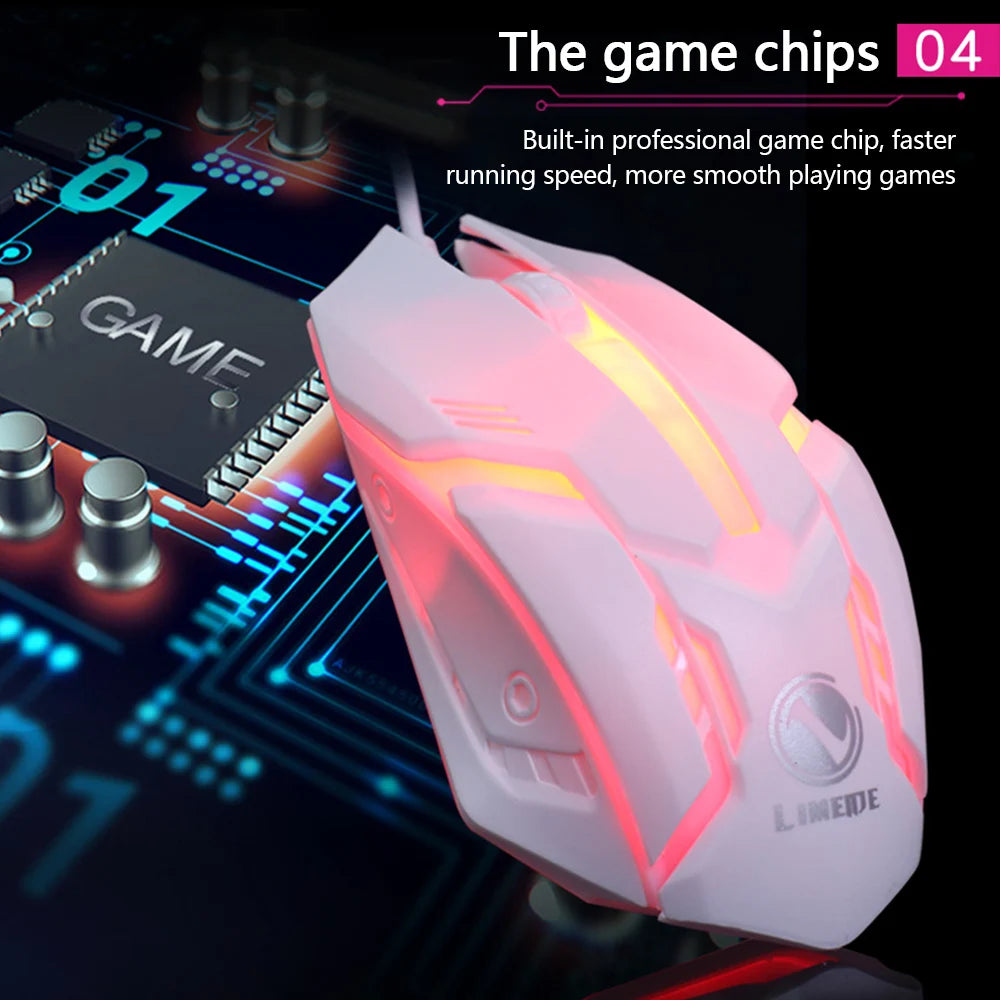 Mouse Gamer com Fio Limei S1 LED RGB USB 1200 DPI