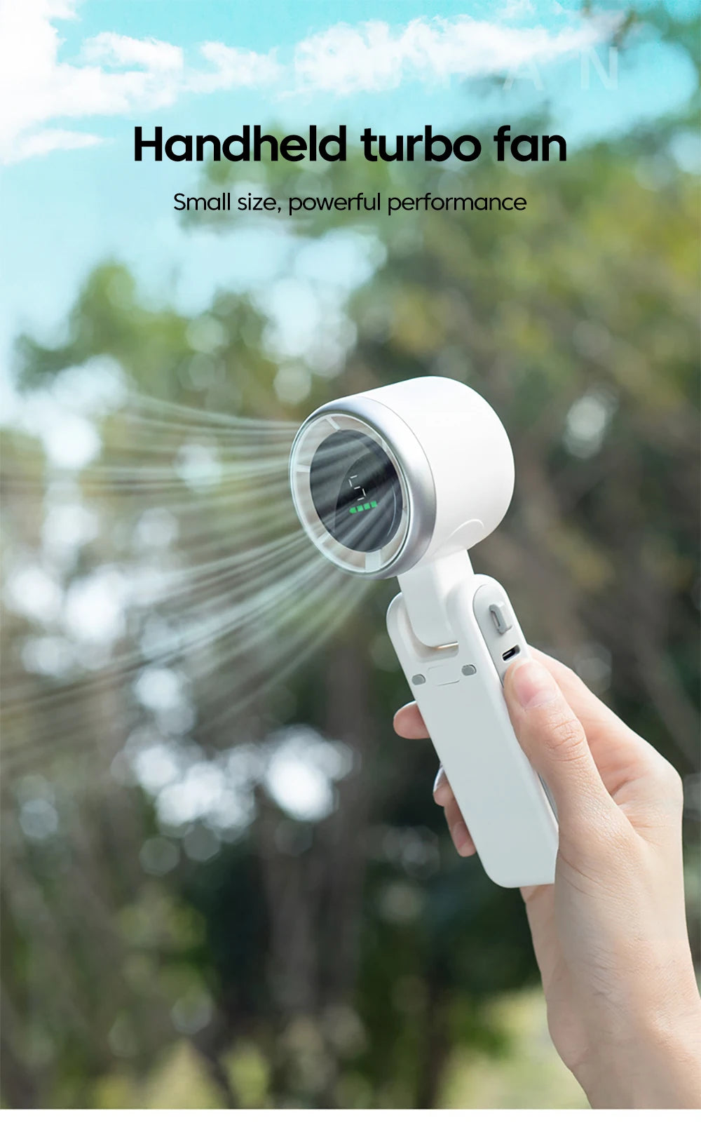 Mini Ventilador USB Recarregável com Bateria de Lítio | Portátil e Silencioso