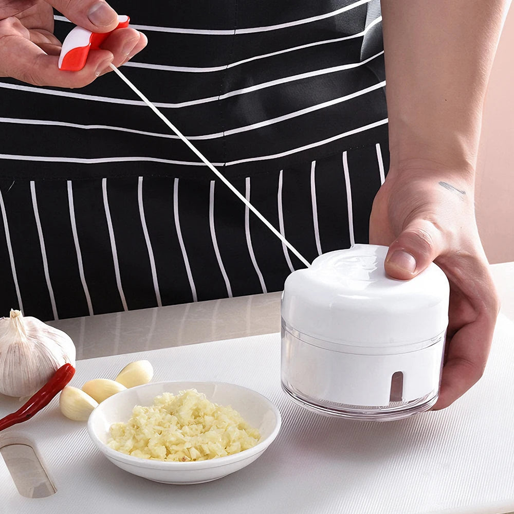 Processador de Alimentos Manual Portátil | Picar, Triturar e Misturar