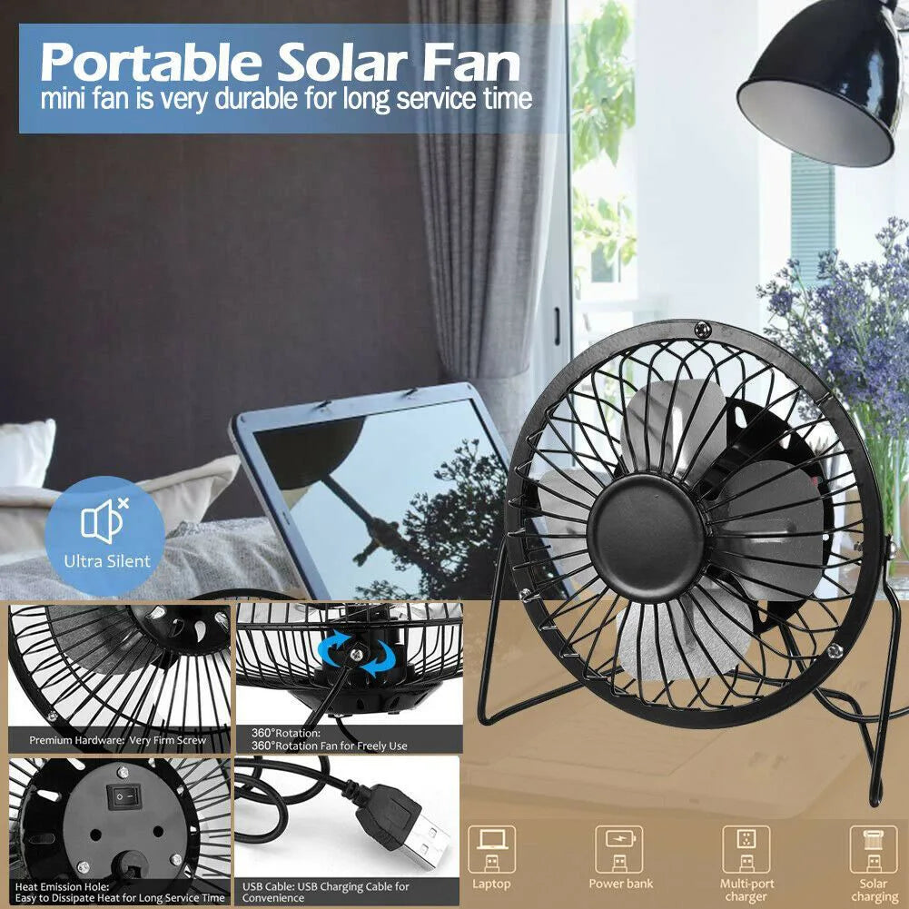 Mini Ventilador USB Girável para Mesa | Leve e Silencioso