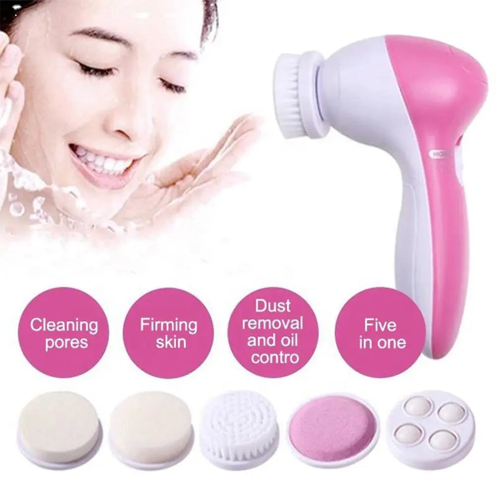 Kit Limpeza Facial 5 em 1 — Escova + Massageador + Remove Cravos