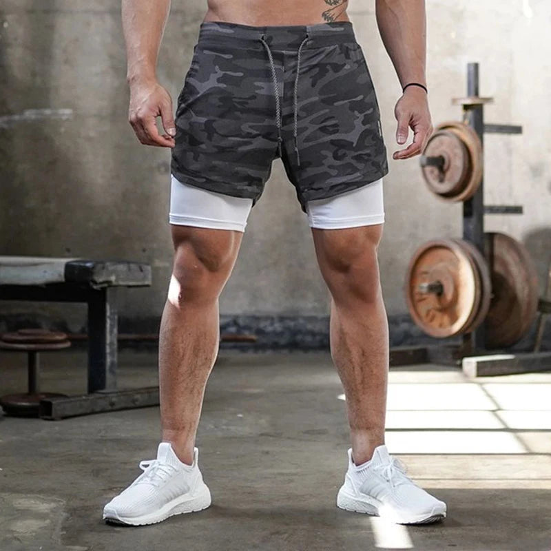 Short Esportivo Masculino 2 em 1 | Secagem Rápida para Corrida e Academia