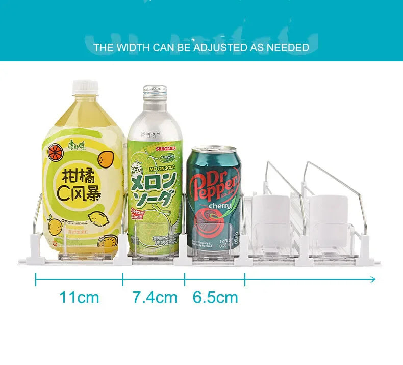 Organizador de Bebidas com Mola para Geladeira