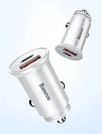 Carregador Veicular Baseus 30W com Carregamento Rápido QC4.0 e USB-C