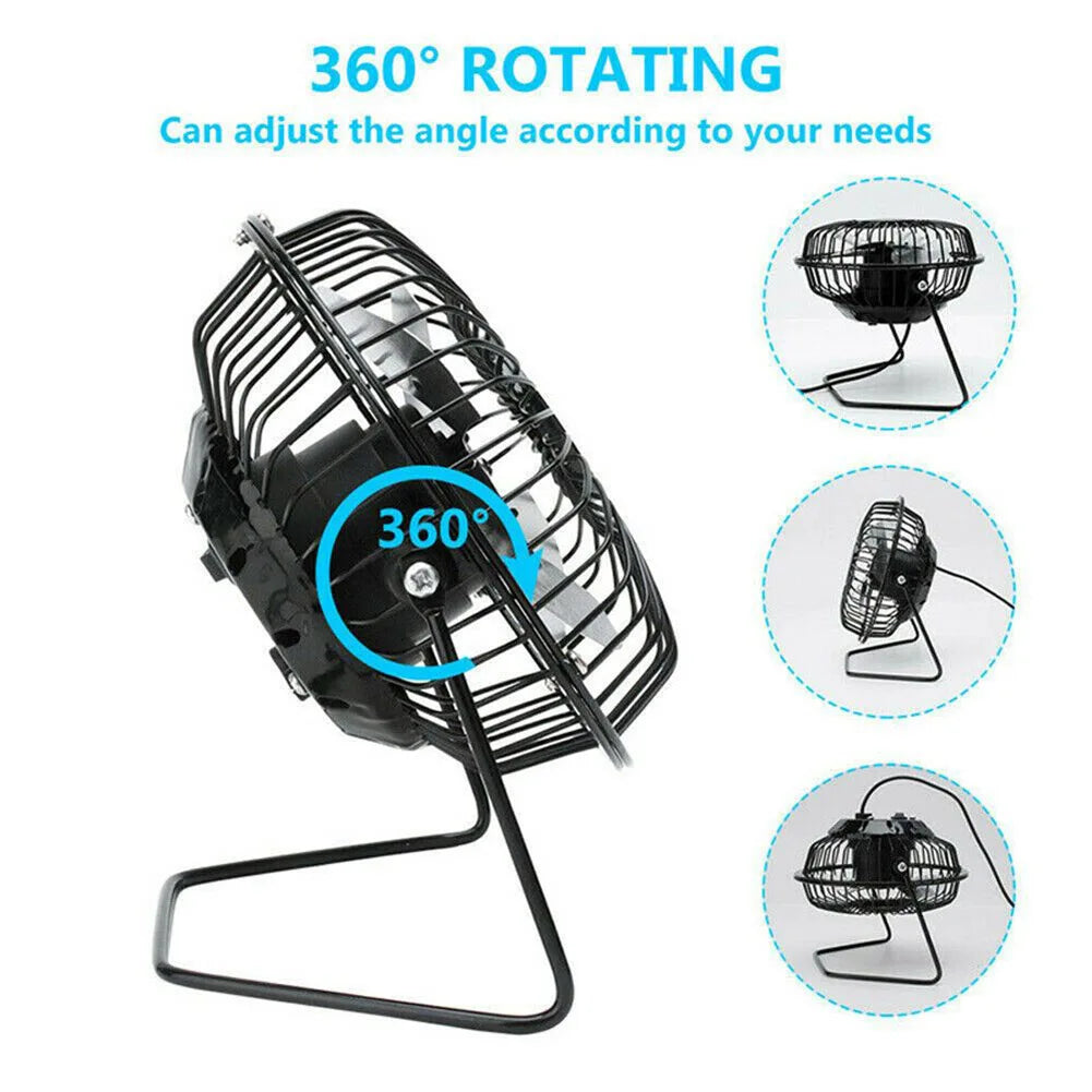 Mini Ventilador USB Girável para Mesa | Leve e Silencioso