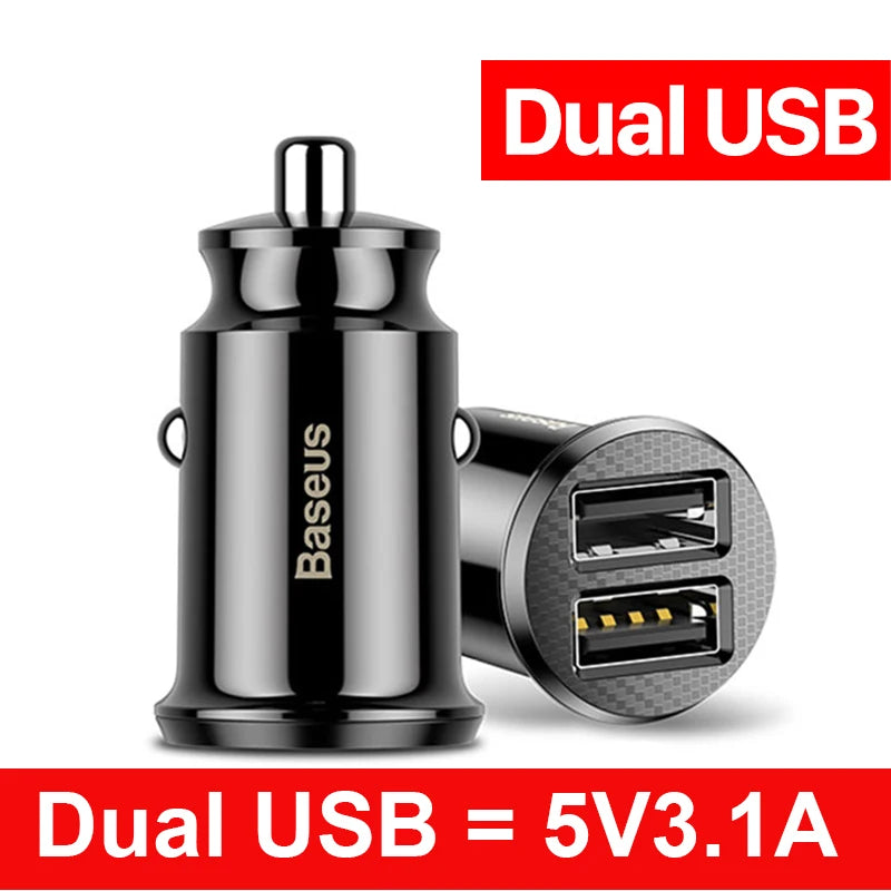 Carregador Veicular Baseus 30W com Carregamento Rápido QC4.0 e USB-C