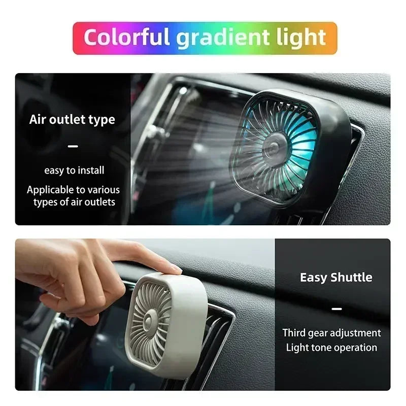 Mini Ventilador USB para Carro | Resfriamento Rápido e Silencioso