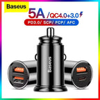 Carregador Veicular Baseus 30W com Carregamento Rápido QC4.0 e USB-C