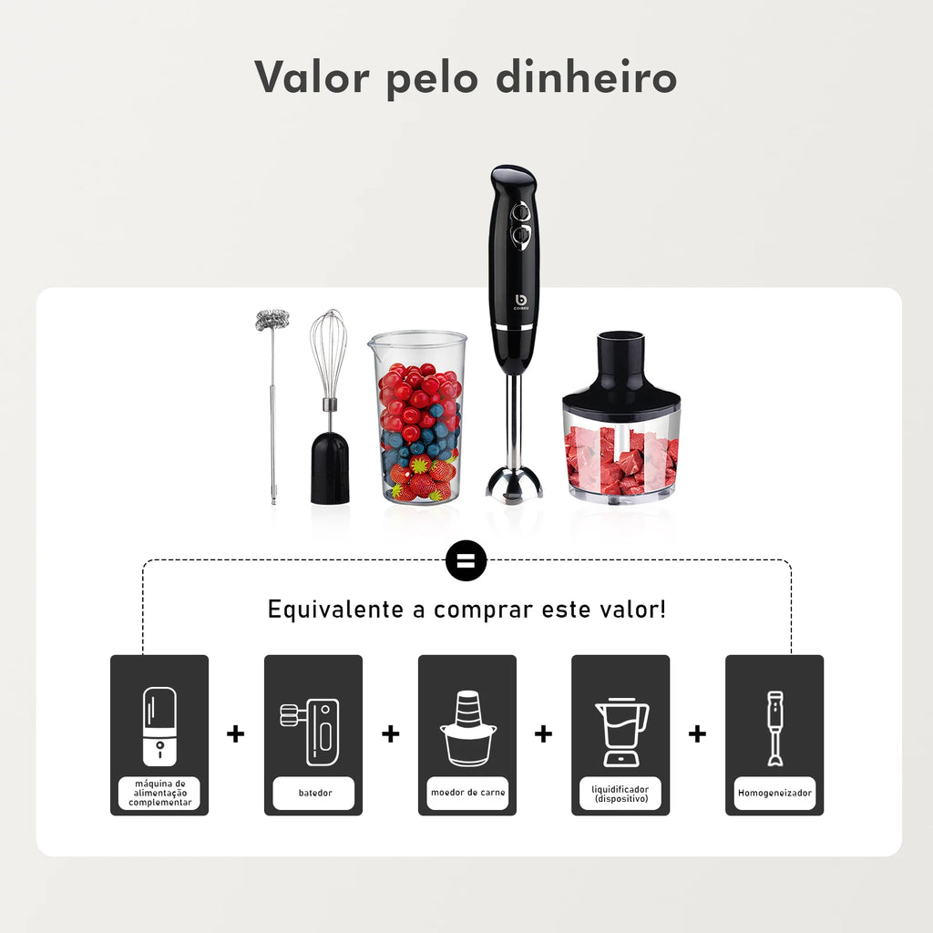 Mini Liquidificador Portátil Elétrico 127V/220V