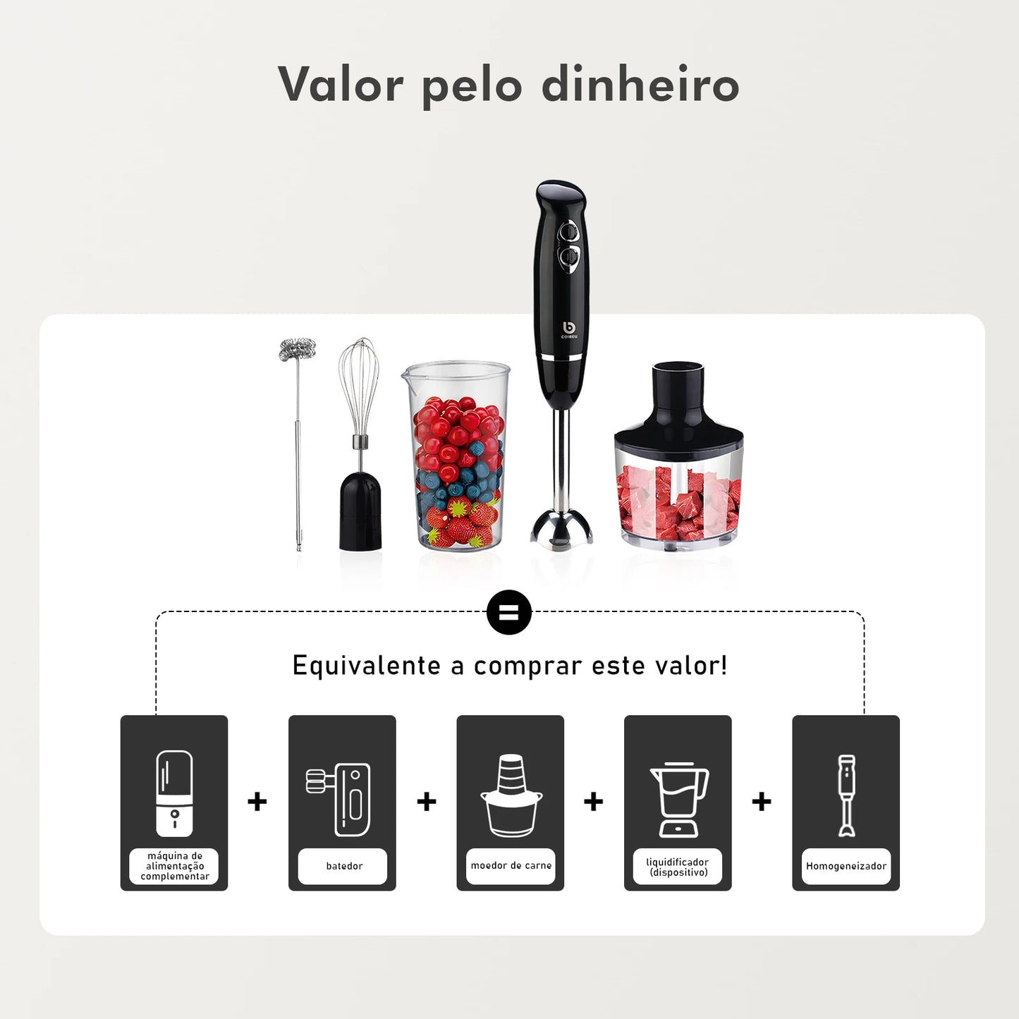 Mini Liquidificador Portátil Elétrico 127V/220V
