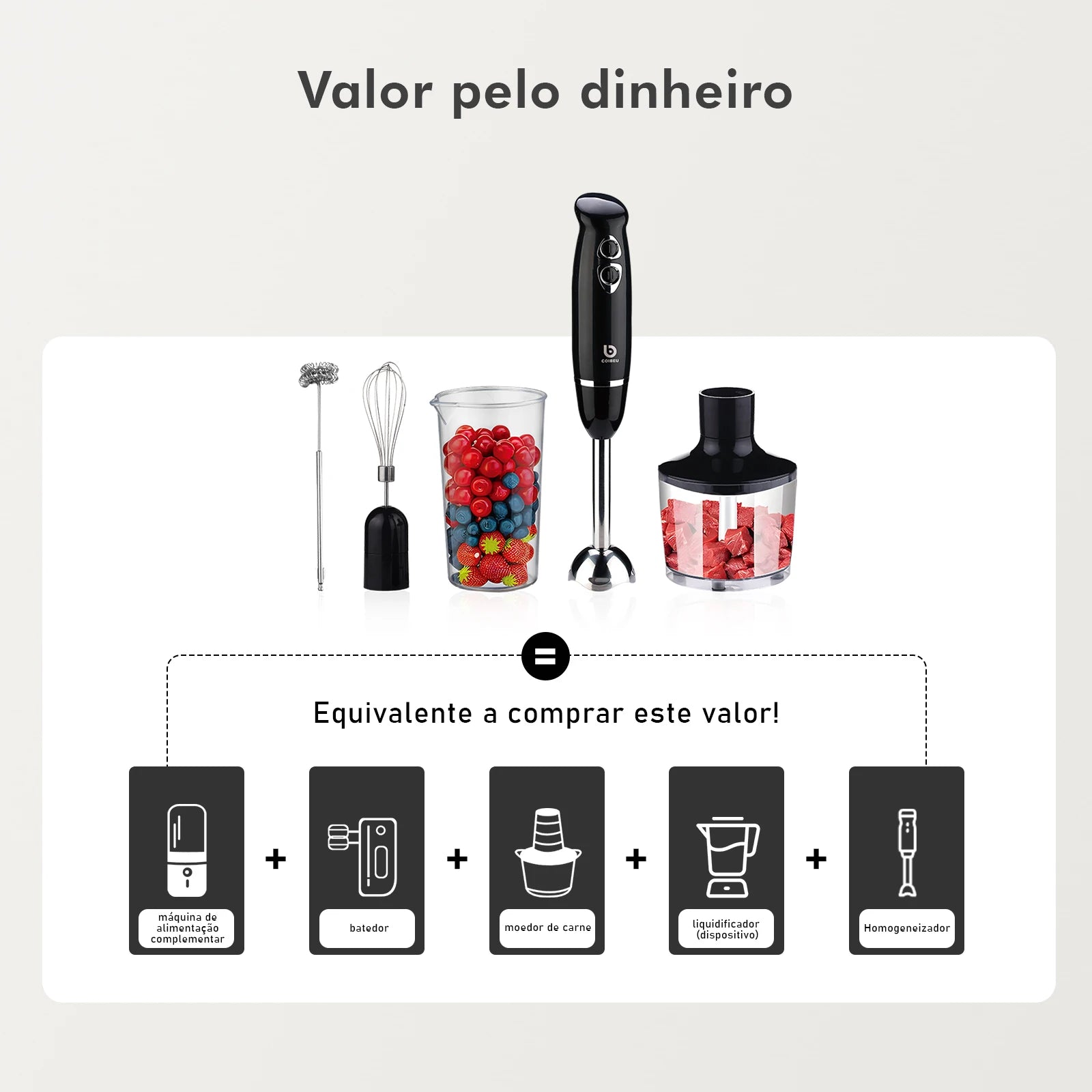 Mini Liquidificador Portátil Elétrico 127V/220V