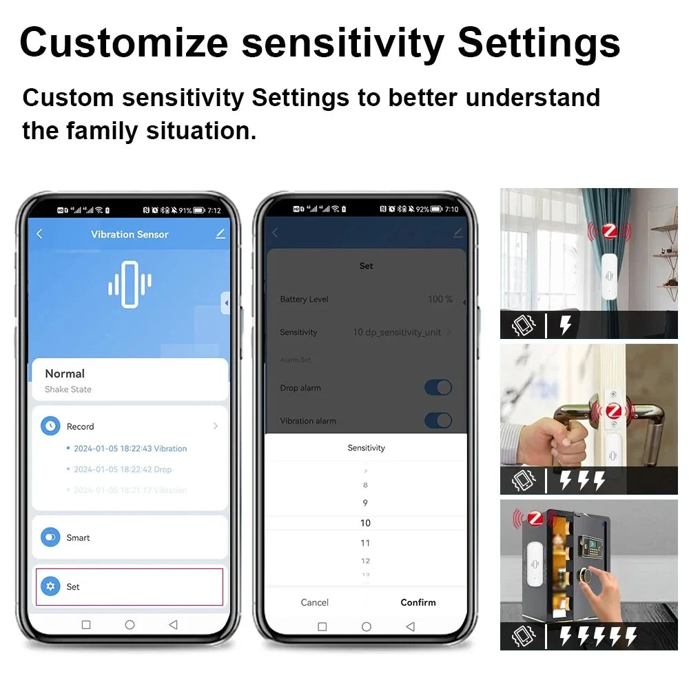 Sensor de Vibração Inteligente ZigBee 3.0