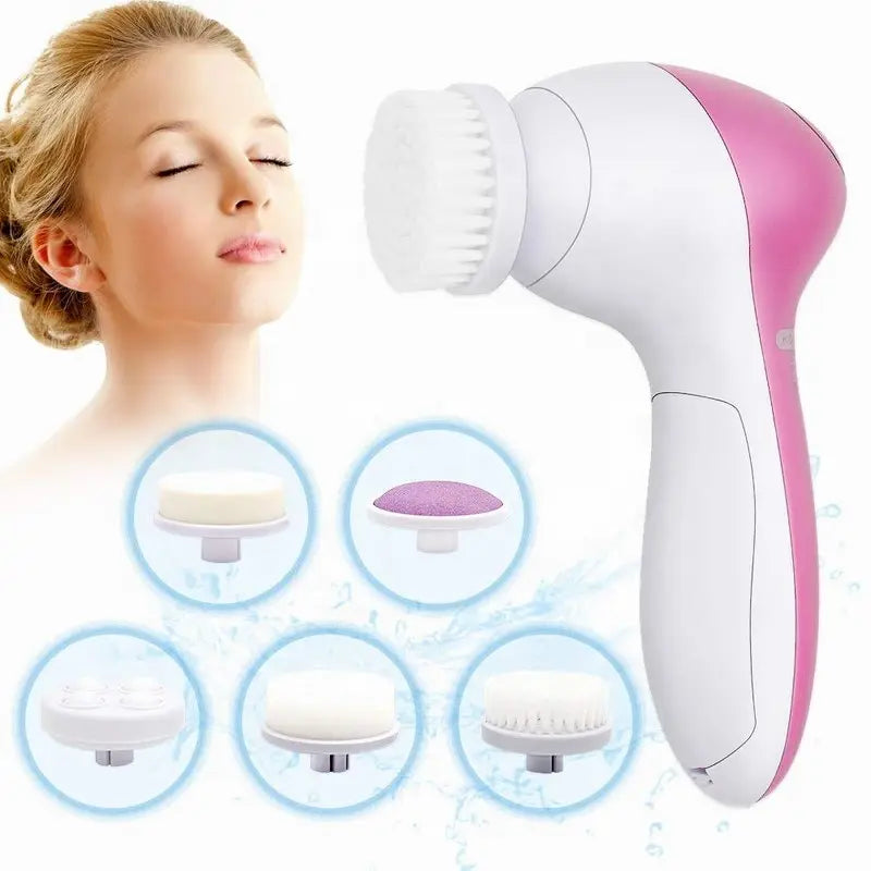 Kit Limpeza Facial 5 em 1 — Escova + Massageador + Remove Cravos